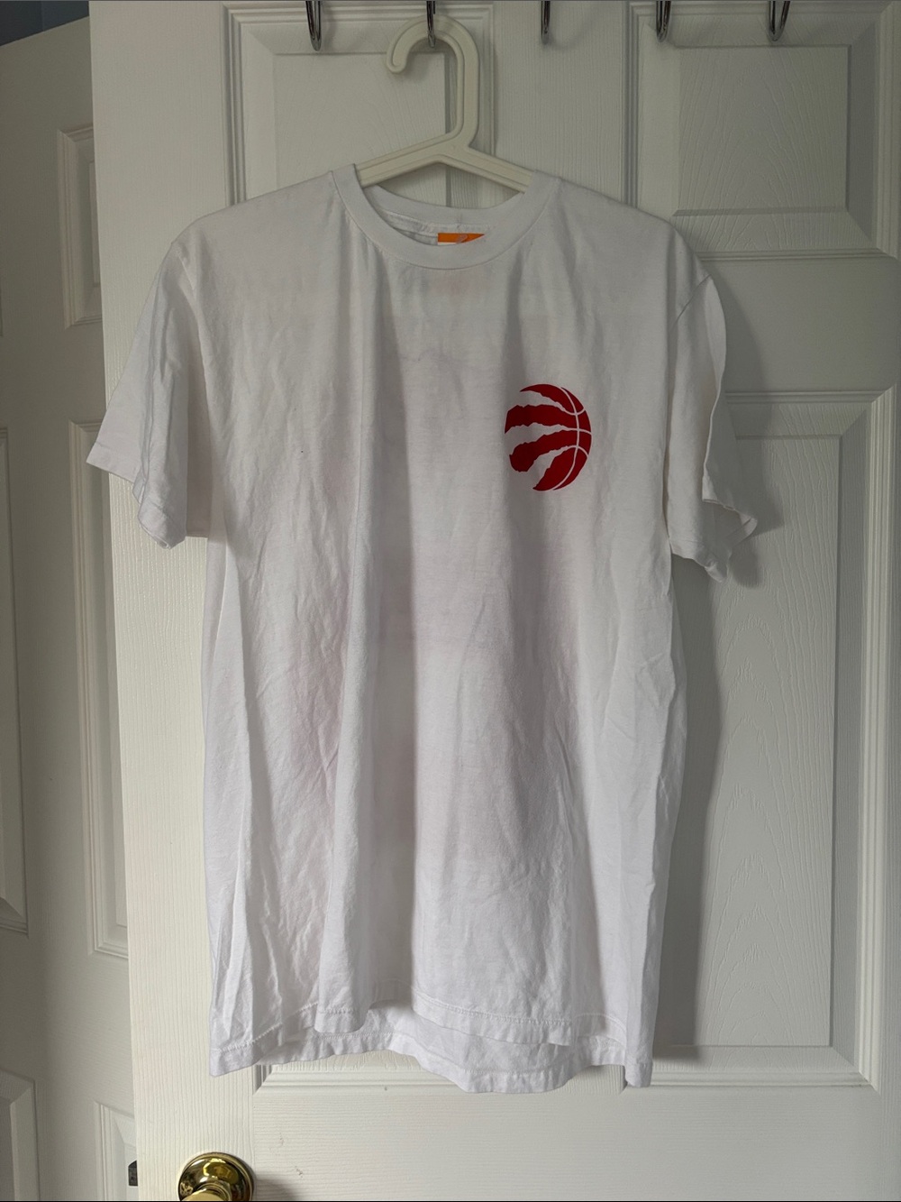 OVO White Short Sleeve Tee with Red Raptor Logo